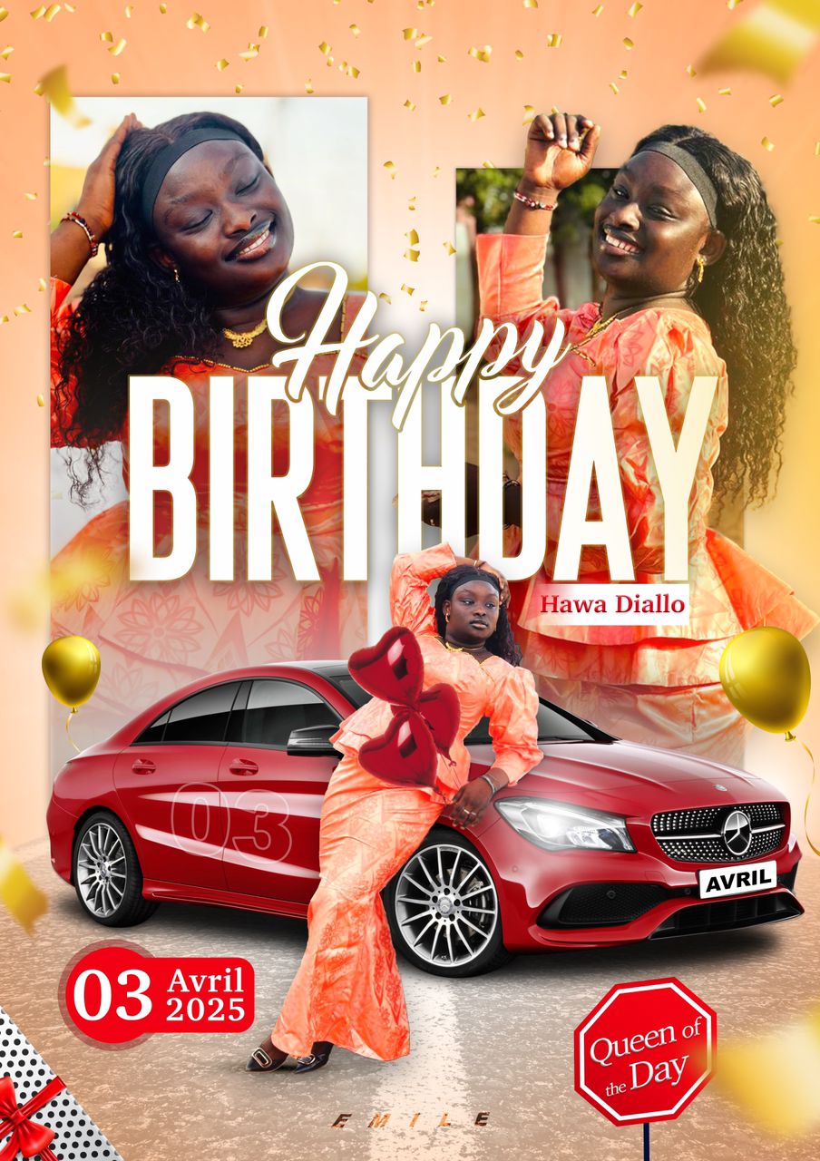 Affiche d'anniversaire — Queen of the Day pour Hawa Diallo